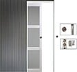 GD MENUISERIES - Porte Coulissante Kenya Blanc Vitrée H204 x L93 cm, Galandage - vignette