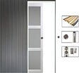GD MENUISERIES - Porte Coulissante Kenya Blanc Vitrée H204 x L93 cm, Galandage, kit finition - vignette