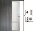 GD MENUISERIES - Porte Coulissante Greyria Gris Clair Vitrée H204 x L83 cm, Galandage - vignette