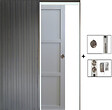 GD MENUISERIES - Porte Coulissante Greyria Gris 3 Panneaux Gris Clair H204 x L73 cm, Galandage - vignette