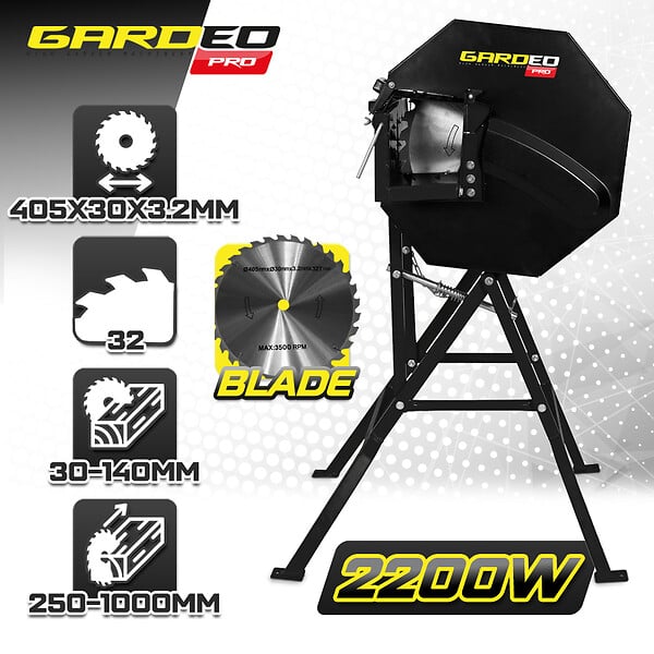 GARDEO PRO - Scie à buches électrique 2200 W - Lame 405mm - large