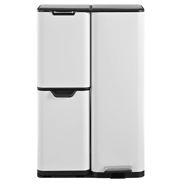 KITCHEN MOVE - Poubelle pédale tri sélectif HAJA blanc 60L - large