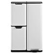 KITCHEN MOVE - Poubelle pédale tri sélectif HAJA blanc 60L - vignette