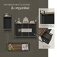 TECTAKE - Panier à linge avec étagère, style industriel noir/marron - vignette