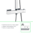 AICA SANITAIRE - Colonne de douche thermostatique 38°C, kit carré chromé AICA - vignette