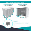 ATOLE - Cache Climatisation   en aluminium thermolaqué , Taille 2 : H. 113 x L. 110 x P. 64 cm, Ventelle, Blanc - vignette