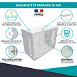 ATOLE - Cache Climatisation  en aluminium thermolaqué ,  Taille 2 : H. 113 x L. 110 x P. 64 cm, Baroque, Blanc - vignette