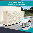 ATOLE - Cache Climatisation  en aluminium thermolaqué , Taille 1 : H. 80 x L. 100 x P. 54 cm, Baroque , Crème - vignette