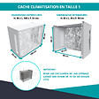 ATOLE - Cache climatiseur ATOLE en Aluminium Thermolaqué , Taille 1 : H. 80 x L. 100 x P. 54 cm, Jungle, Blanc - vignette