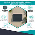 ATOLE - Cache Climatisation  en aluminium thermolaqué , Taille 2 : H. 113 x L. 110 x P. 64 cm, Ventelle, Gris anthracite - vignette