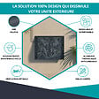 ATOLE - Cache climatiseur ATOLE en Aluminium Thermolaqué , Taille 1 : H. 80 x L. 100 x P. 54 cm, Jungle, Gris anthracite - vignette