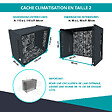 ATOLE - Cache Climatisation  en aluminium thermolaqué , Taille 2 : H. 113 x L. 110 x P. 64 cm, Baroque, Gris anthracite - vignette
