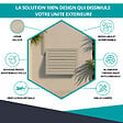 ATOLE - Cache climatiseur, ATOLE en Aluminium Thermolaqué , Taille 0 : H. 69 x L. 90 x P. 50 cm, Ventelle, Crème - vignette