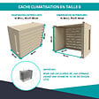 ATOLE - Cache climatiseur, ATOLE en Aluminium Thermolaqué , Taille 0 : H. 69 x L. 90 x P. 50 cm, Ventelle, Crème - vignette