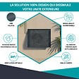 ATOLE - Cache Climatisation  en aluminium thermolaqué , Taille 1 : H. 80 x L. 100 x P. 54 cm, Baroque , Gris anthracite - vignette