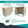 ATOLE - Cache Climatisation   en aluminium thermolaqué , Taille 2 : H. 113 x L. 110 x P. 64 cm, Ventelle, Crème - vignette
