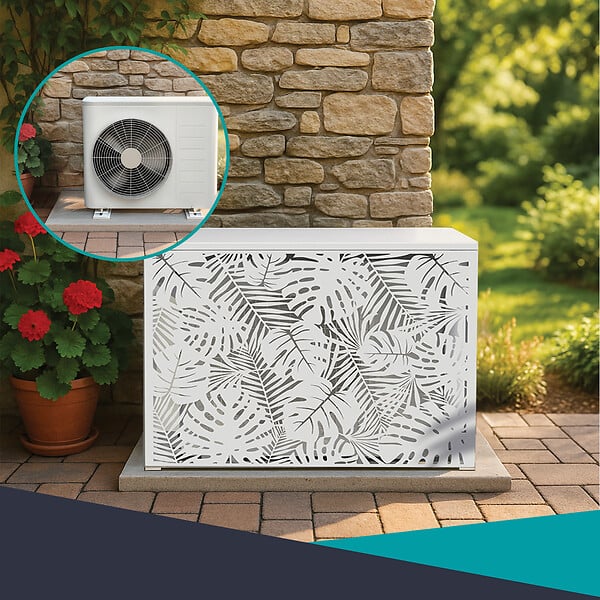 ATOLE - Cache climatiseur ATOLE en Aluminium Thermolaqué , Taille 2 : H. 113 x L. 110 x P. 64 cm, Ventelle, Blanc - large