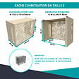 ATOLE - Cache climatiseur ATOLE en Aluminium Thermolaqué , Taille 2 : H. 113 x L. 110 x P. 64 cm, Ventelle, Crème - vignette