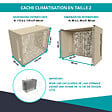 ATOLE - Cache Climatisation  en aluminium thermolaqué , Taille 2 : H. 113 x L. 110 x P. 64 cm, Baroque, Crème - vignette