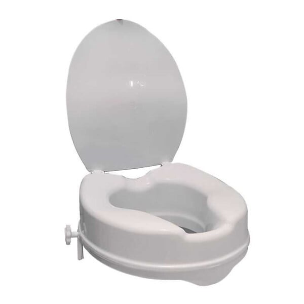 PELLET - Réhausse WC PMR PELLET plastique blanc avec abattant 10 cm + Barre de maintien coudée PMR PELLET Essentiel - large