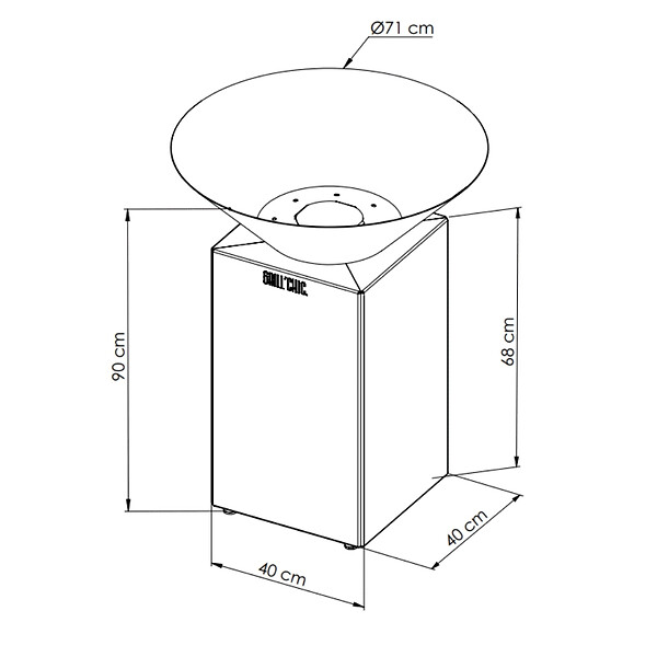 GRILL'CHIC - Bol A Feu Cevenol Corten Normal Rond 74 Simple Cuve - large