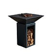 GRILL'CHIC - Brasero Cevenol Acier Bois Carre 74 Noir Double Cuve - vignette
