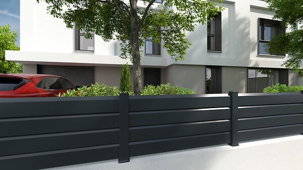 ALTONA - Poteau départ mur PVC ADELE - Anthracite - H.230xL.9xl.9cm - large