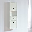 STANO - Grande armoire de rangement ARMARIA hauteur 120 cm mélaminé blanc 35 cm - vignette