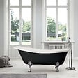 ROGIER & MOTHES - Baignoire sur pieds rétro en fonte LIVINGSTON Noire 170 cm Pieds chromés - vignette