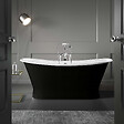 ROGIER & MOTHES - Baignoire îlot sur socle en fonte émaillée COVENTRY Noire 173 cm Peinture noire - vignette