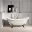 ROGIER & MOTHES - Baignoire sur pieds rétro en fonte KINGSTON Blanche 182 cm Pieds blancs - vignette