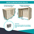 ATOLE - Cache climatiseur ATOLE en Aluminium Thermolaqué - Taille 2 : H. 113 x L. 110 x P. 64 cm - Crème - vignette