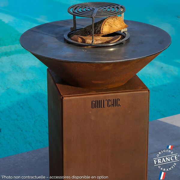 GRILL'CHIC - Brasero Auvergnat Corten Normal Rond 62 Simple Cuve - large