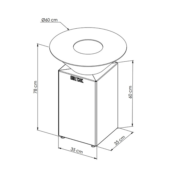 GRILL'CHIC - Brasero Auvergnat Corten Normal Rond 62 Simple Cuve - large
