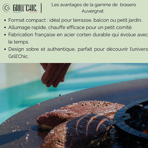 GRILL'CHIC - Brasero Auvergnat Corten Normal Rond 62 Simple Cuve - large