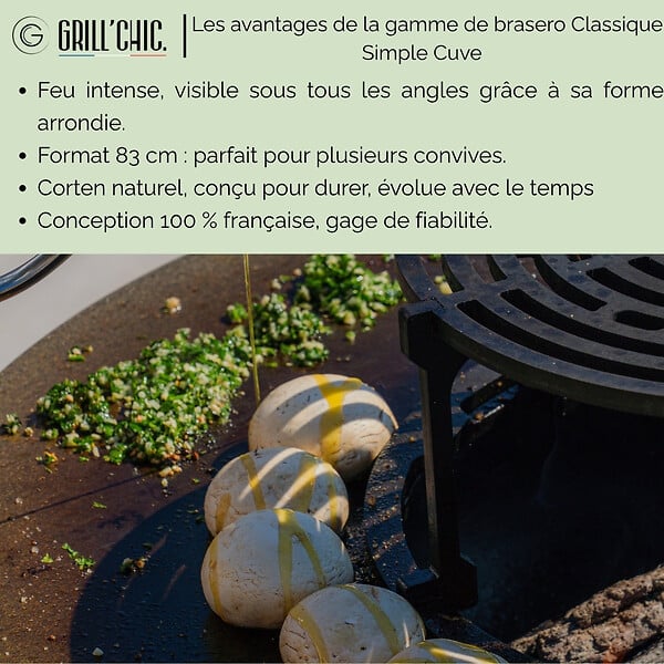 GRILL'CHIC - Brasero Classique Corten 83 Simple Cuve - large