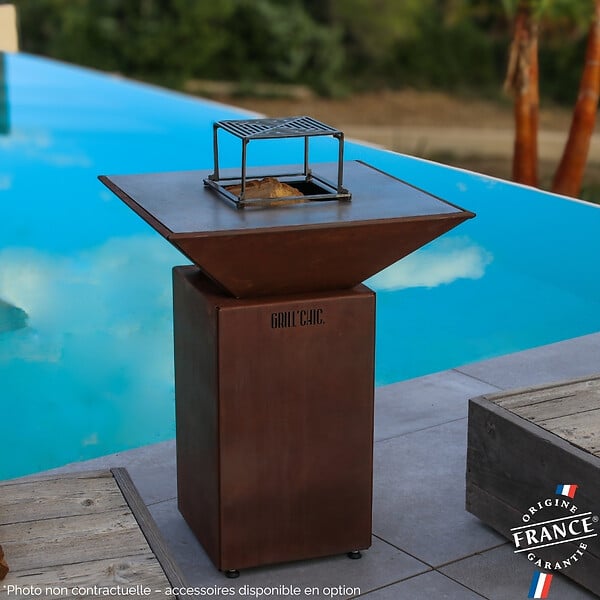 GRILL'CHIC - Brasero Auvergnat Corten Normal Carre 62 Simple Cuve - large