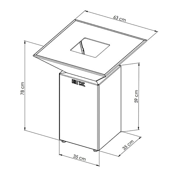 GRILL'CHIC - Brasero Auvergnat Corten Normal Carre 62 Simple Cuve - large