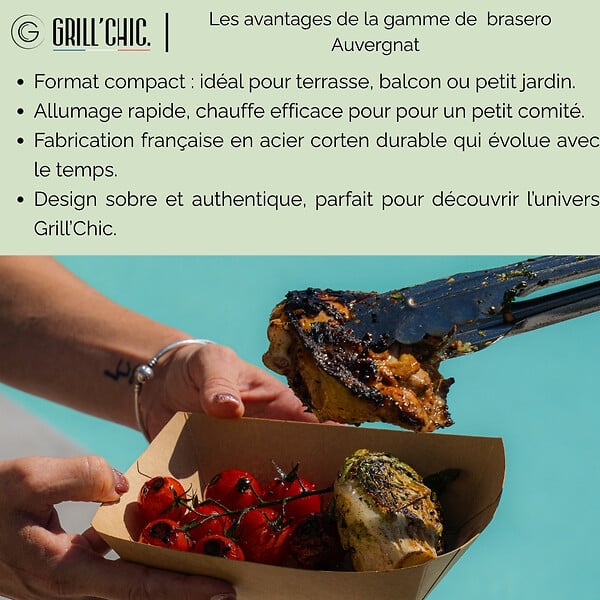 GRILL'CHIC - Brasero Auvergnat Corten Normal Carre 62 Simple Cuve - large