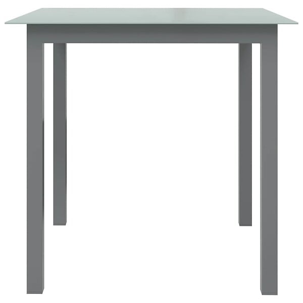 VIDAXL - vidaXL Table de jardin Gris clair 80x80x74 cm Aluminium et verre - large