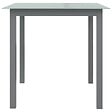 VIDAXL - vidaXL Table de jardin Gris clair 80x80x74 cm Aluminium et verre - vignette