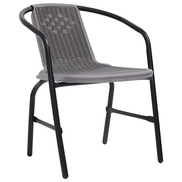 VIDAXL - vidaXL Chaises de jardin lot de 2 Plastique Rotin et acier 110 kg - large