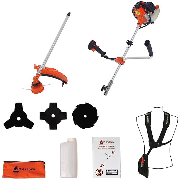 GT GARDEN - Débroussailleuse thermique, 52 cm3, 3 CV - large