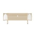OVIALA - Meuble TV moderne 2 portes L115 cm en métal écru - Dreamy - vignette