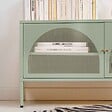 OVIALA - Meuble TV moderne 2 portes L115 cm en métal vert sauge - Dreamy - vignette