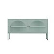 OVIALA - Meuble TV moderne 2 portes L115 cm en métal vert sauge - Dreamy - vignette