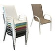 HAPPY GARDEN - Lot de 4 chaises MARBELLA en textilène taupe - aluminium blanc - vignette