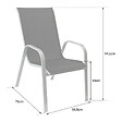 HAPPY GARDEN - Lot de 4 chaises MARBELLA en textilène taupe - aluminium blanc - vignette