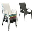 HAPPY GARDEN - Lot de 8 chaises MARBELLA en textilène gris - aluminium gris - vignette
