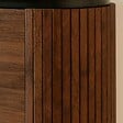 OVIALA - Meuble TV rectangulaire 2 portes L120 cm effet bois foncé - Hemera - vignette